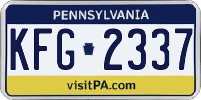 PA license plate KFG2337