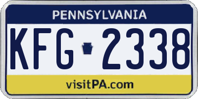 PA license plate KFG2338