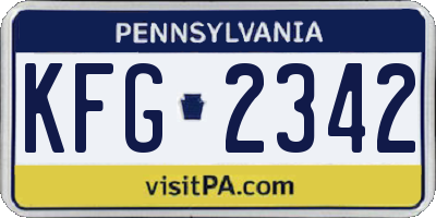PA license plate KFG2342