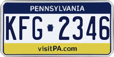 PA license plate KFG2346