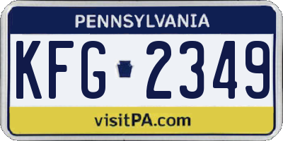 PA license plate KFG2349