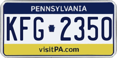 PA license plate KFG2350