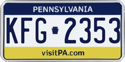 PA license plate KFG2353