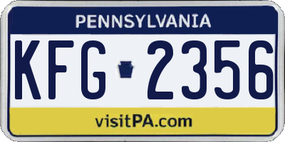 PA license plate KFG2356