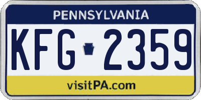 PA license plate KFG2359