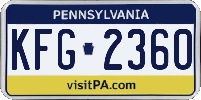 PA license plate KFG2360