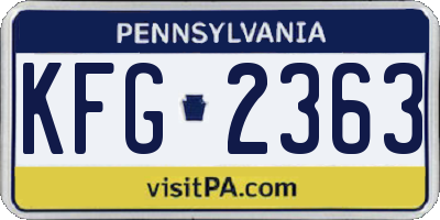 PA license plate KFG2363