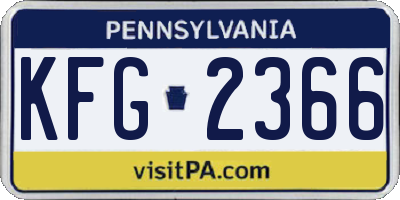 PA license plate KFG2366