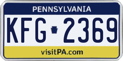 PA license plate KFG2369