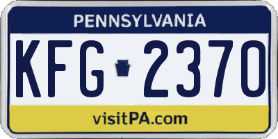 PA license plate KFG2370