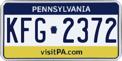 PA license plate KFG2372