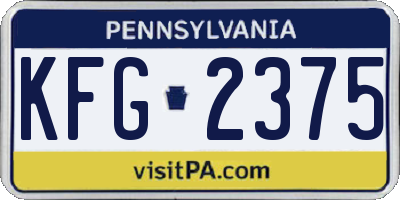 PA license plate KFG2375