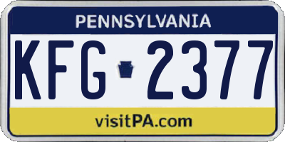 PA license plate KFG2377