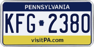 PA license plate KFG2380