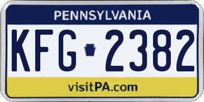 PA license plate KFG2382