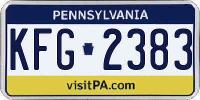 PA license plate KFG2383