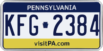 PA license plate KFG2384