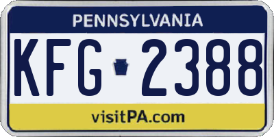 PA license plate KFG2388