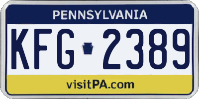 PA license plate KFG2389