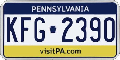 PA license plate KFG2390