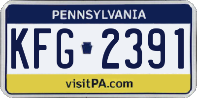 PA license plate KFG2391