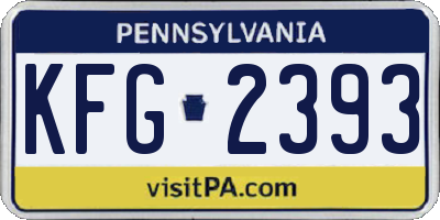 PA license plate KFG2393