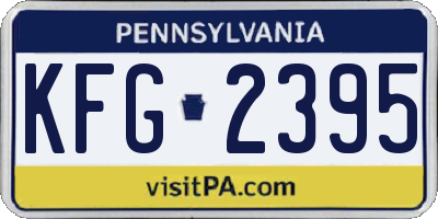 PA license plate KFG2395