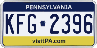 PA license plate KFG2396