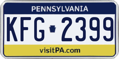 PA license plate KFG2399