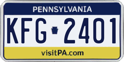 PA license plate KFG2401