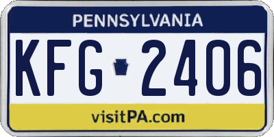 PA license plate KFG2406