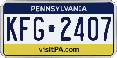 PA license plate KFG2407