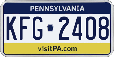 PA license plate KFG2408