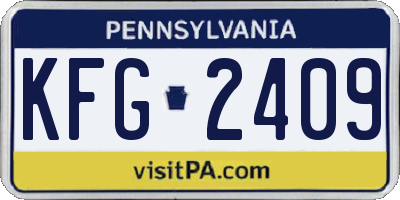 PA license plate KFG2409
