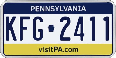 PA license plate KFG2411
