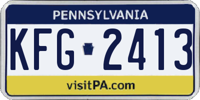 PA license plate KFG2413