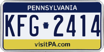 PA license plate KFG2414