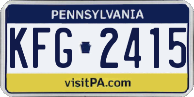 PA license plate KFG2415