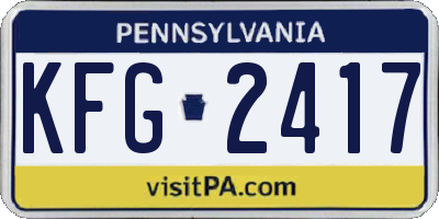 PA license plate KFG2417