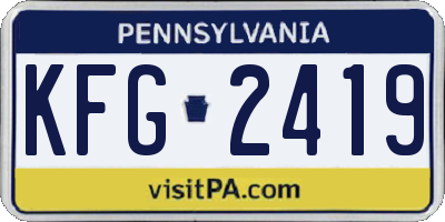 PA license plate KFG2419