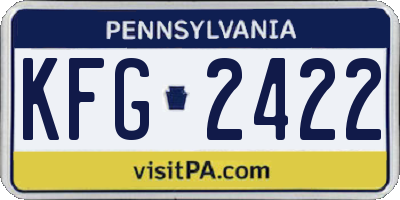 PA license plate KFG2422