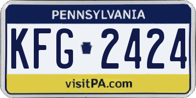 PA license plate KFG2424