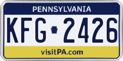 PA license plate KFG2426