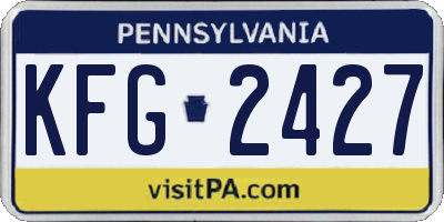 PA license plate KFG2427