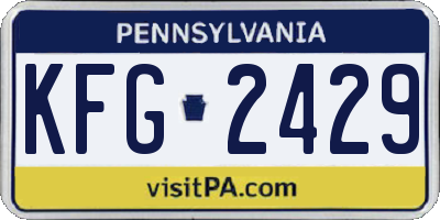 PA license plate KFG2429