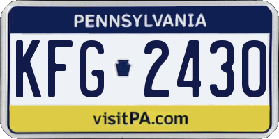 PA license plate KFG2430