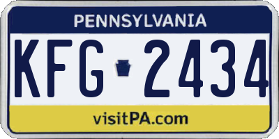 PA license plate KFG2434