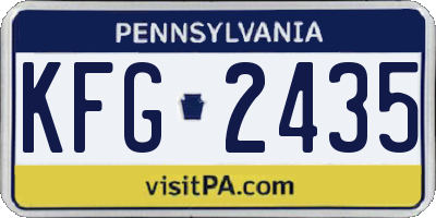 PA license plate KFG2435