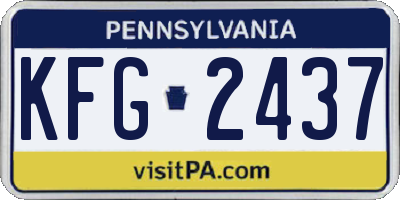 PA license plate KFG2437