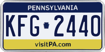 PA license plate KFG2440